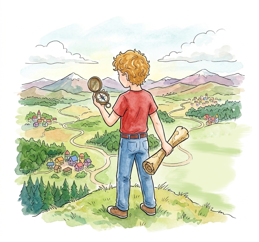 Blick über eine Lernlandschaft voller Möglichkeiten